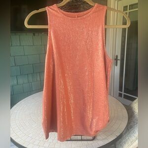 All in Motion Rust Workout top.  Gold Shimmer and Tie at left hip. XS Like New